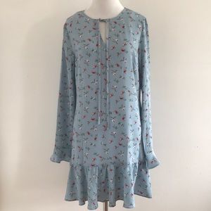 Floral Ruffle-Trimmed Dress